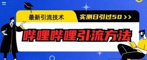 最新引流技术,哔哩哔哩引流方法,实测日引50人【揭秘】-赚金金-技能学习分享