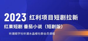 2023红利项目短剧拉新,听潮阁学社月入过万红果短剧番茄小说CPA拉新项目教程【揭秘】-赚金金-技能学习分享