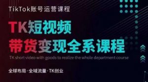 Tiktok运营线上训练营,引流爆单,急速涨粉,Tiktok短视频玩法大揭秘-赚金金-技能学习分享