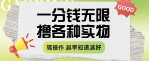 一分钱无限撸实物玩法,让你网购少花冤枉钱【揭秘】-赚金金-技能学习分享