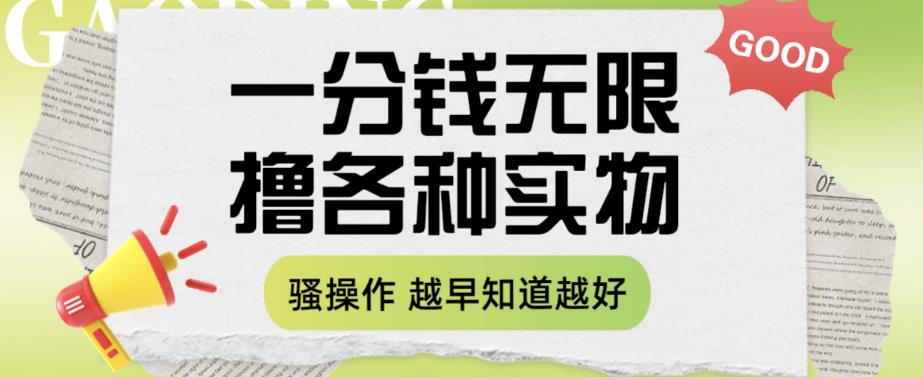 一分钱无限撸实物玩法，让你网购少花冤枉钱【揭秘】-赚金金-技能学习分享