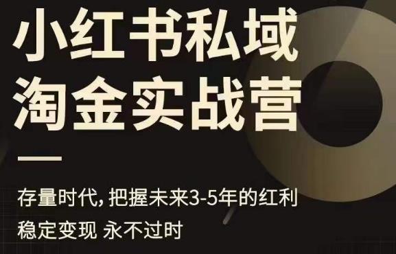 小红书私域淘金实战营，存量时代，把握未来3-5年的红利-赚金金-技能学习分享