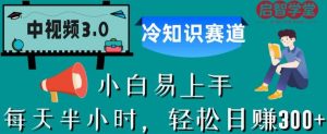 中视频3.0.冷知识赛道:每天半小时,轻松日赚300+【揭秘】-赚金金-技能学习分享