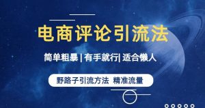 简单粗暴野路子引流-电商平台评论引流大法,适合懒人有手就行【揭秘】-赚金金-技能学习分享