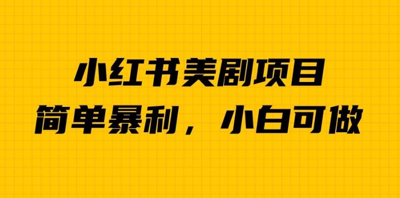 外面卖1980的小红书美剧项目，单日收益1000＋，小众暴利的赛道【揭秘】-赚金金-技能学习分享
