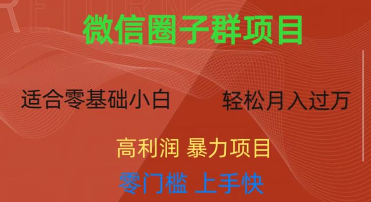 微信资源圈子群项目，零门槛，易上手，一个群1元，一天轻轻松松300+【揭秘】-赚金金-技能学习分享