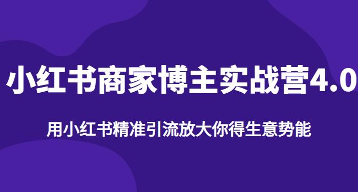 【推荐】小红书商家博主精准引流实战营4.0，用小红书放大你的生意势能-赚金金-技能学习分享