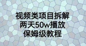 视频类项目拆解,两天50W播放,保姆级教程【揭秘】-赚金金-技能学习分享