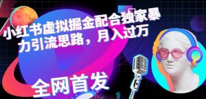 小红书虚拟掘金配合独家首发暴力引流思路,月入过万【揭秘】-赚金金-技能学习分享