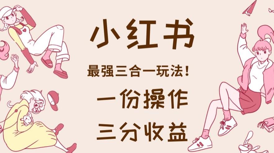 小红书最强三合一玩法，一份操作获得三份收益！【揭秘】-赚金金-技能学习分享