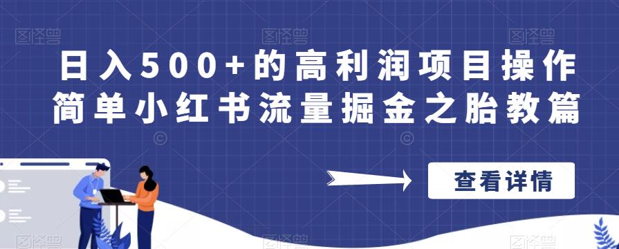 日入500+的高利润项目操作简单小红书流量掘金之胎教篇【揭秘】-赚金金-技能学习分享