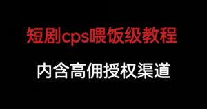 短剧cps喂饭级教学,内涵高佣授权渠道-赚金金-技能学习分享