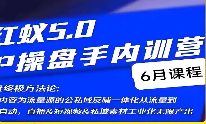 红蚁5.0IP操盘手内训营，IP操盘终极方法论-赚金金-技能学习分享