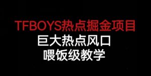 TFBOYS热点掘金项目,巨大热点风口,喂饭级教学-赚金金-技能学习分享