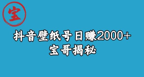 宝哥抖音壁纸号日赚2000+，不需要真人露脸就能操作【揭秘】-赚金金-技能学习分享