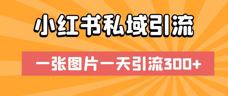 小红书私域引流，一张图片一天引流300+【揭秘】-赚金金-技能学习分享