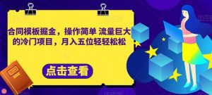 合同模板掘金,操作简单流量巨大的冷门项目,月入五位轻轻松松【揭秘】-赚金金-技能学习分享