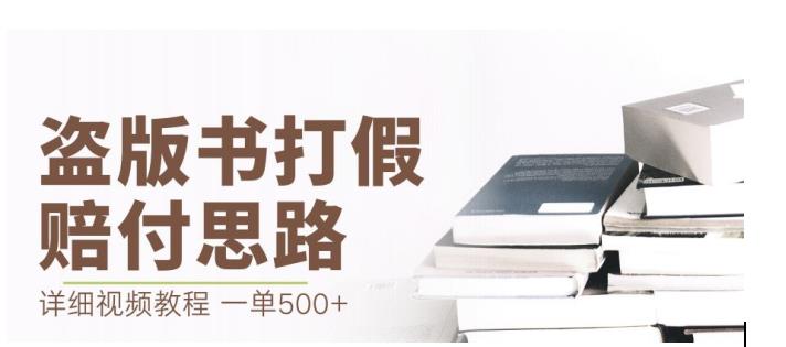 最新盗版书赔付打假项目，一单利润500+【详细玩法视频教程】【仅揭秘】-赚金金-技能学习分享