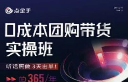 点金手0成本团购带货实操班，听话照做3天出单-赚金金-技能学习分享