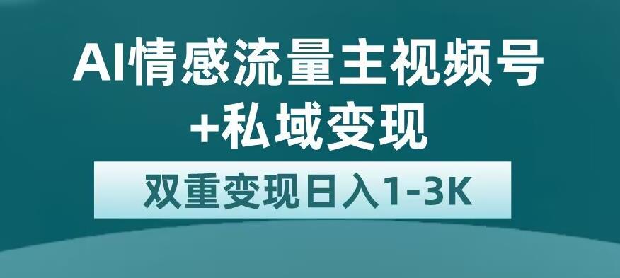 全新AI情感流量主视频号+私域变现，日入1-3K，平台巨大流量扶持【揭秘】-赚金金-技能学习分享