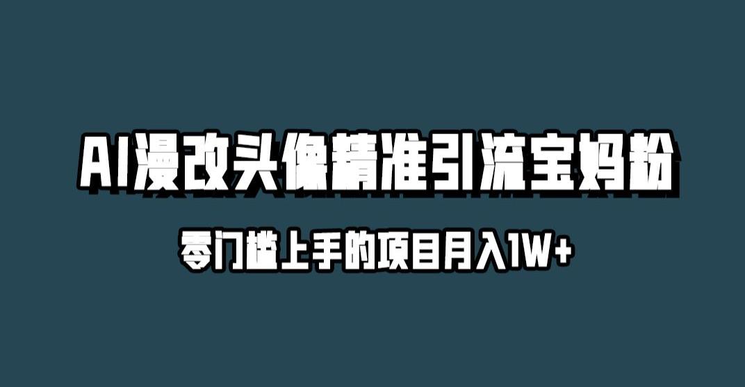 小红书最新AI漫改头像升级玩法，精准引流宝妈粉，月入1w+【揭秘】-赚金金-技能学习分享