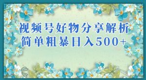 视频号好物分享解析,简单粗暴可以批量方大的项目【揭秘】-赚金金-技能学习分享