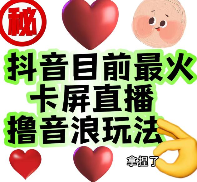 外面收费1980的抖音卡屏直播玩法，一个抖音号可以撸几百到几千不等【详细玩法教程】-赚金金-技能学习分享