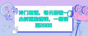 冷门赛道,每天听歌一小时就能赚钱,一周变现2000【揭秘】-赚金金-技能学习分享