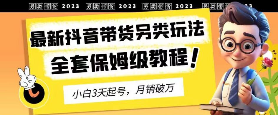 2023年最新抖音带货另类玩法，3天起号，月销破万（保姆级教程）【揭秘】-赚金金-技能学习分享