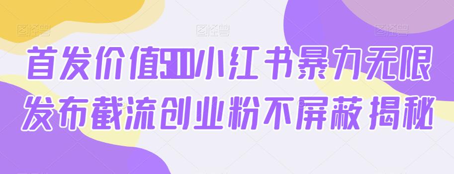 首发价值5100小红书暴力无限发布截流创业粉不屏蔽揭秘-赚金金-技能学习分享