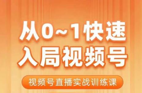 陈厂长·从0-1快速入局视频号课程，视频号直播实战训练课-赚金金-技能学习分享