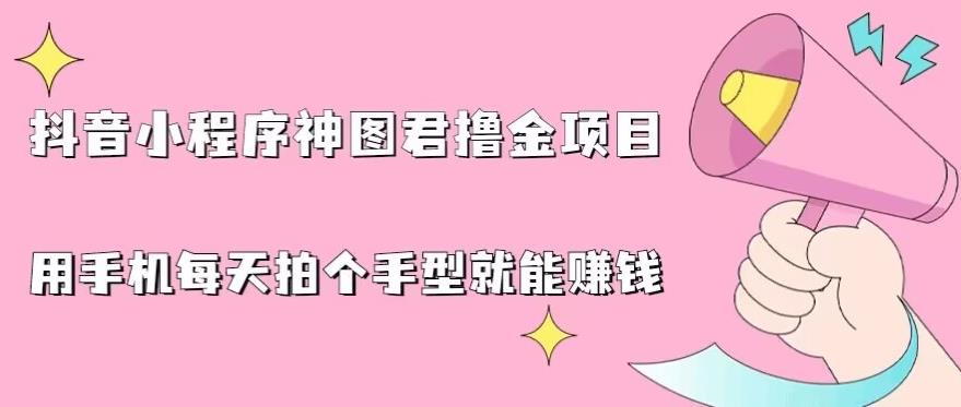 抖音小程序神图君撸金项目，用手机每天拍个手型挂载一下小程序就能赚钱【揭秘】-赚金金-技能学习分享