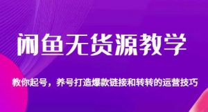 闲鱼无货源教学,教你起号,养号打造爆款链接以及转转的运营技巧-赚金金-技能学习分享