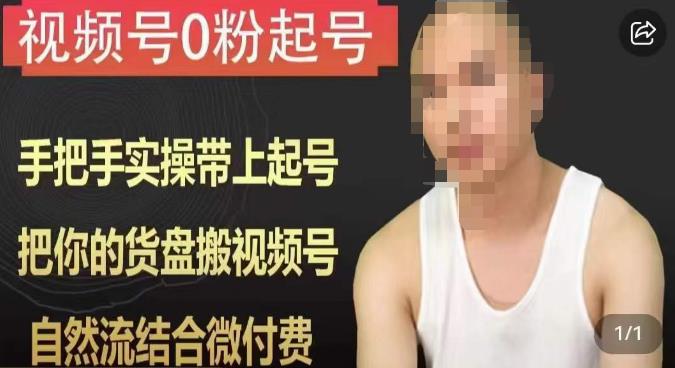 天诺老吴视频号0粉起号课程，手把手实操带上起号，把你的货盘搬视频号，自然流结合微付费-赚金金-技能学习分享