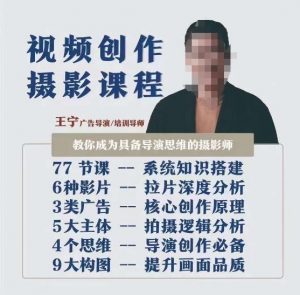 视频创作摄影课程,教你成为具备导演思维的摄影师(导演思维+拍摄技巧+拉片解析+职业发展建议)-赚金金-技能学习分享