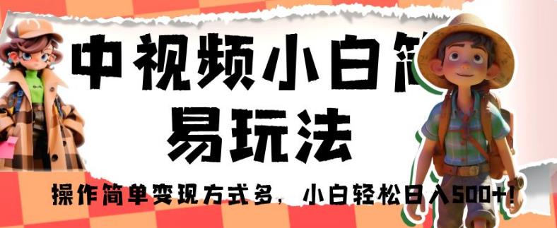 中视频小白简易玩法，操作简单变现方式多，小白轻松日入500+！【揭秘】-赚金金-技能学习分享