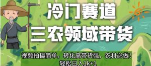 冷门赛道三农领域带货,视频拍摄简单,转化高带货强,农村必做!【揭秘】-赚金金-技能学习分享