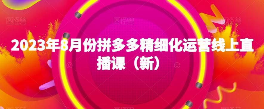 2023年8月份拼多多精细化运营线上直播课（新）-赚金金-技能学习分享