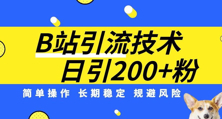 B站引流技术：每天引流200精准粉，简单操作，长期稳定，规避风险-赚金金-技能学习分享