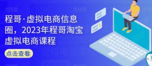 程哥·虚拟电商信息圈,2023年程哥淘宝虚拟电商课程-赚金金-技能学习分享