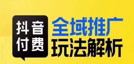 抖音付费全域推广玩法解析，抓住平台红利，小付费撬动大流量-赚金金-技能学习分享