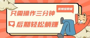 只需操作三分钟,获得被动美金收入,后期轻松躺赚,保姆级教程【揭秘】-赚金金-技能学习分享