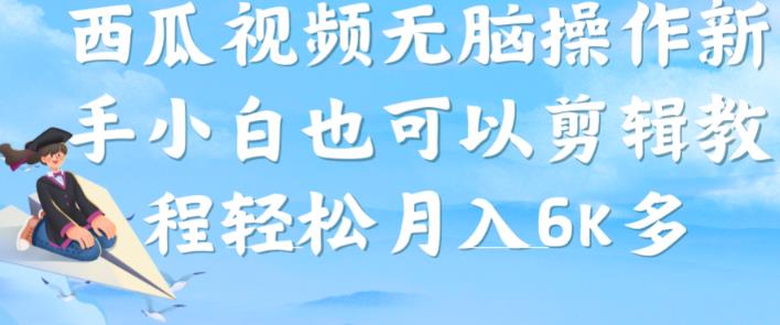 西瓜视频搞笑号，无脑操作新手小白也可月入6K-赚金金-技能学习分享