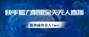 快手磁力聚星全天无人直播,矩阵操作日入1w+【揭秘】-赚金金-技能学习分享