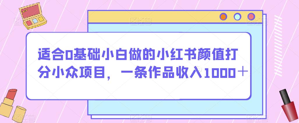适合0基础小白做的小红书颜值打分小众项目，一条作品收入1000＋【揭秘】-赚金金-技能学习分享