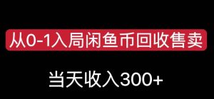 从0-1入局闲鱼币回收售卖,当天变现300,简单无脑【揭秘】-赚金金-技能学习分享
