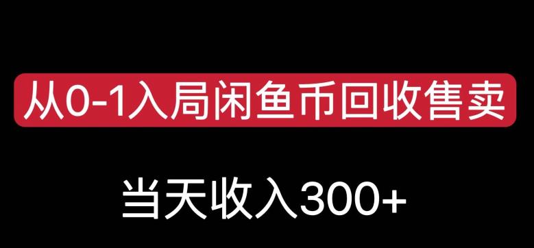 从0-1入局闲鱼币回收售卖，当天变现300，简单无脑【揭秘】-赚金金-技能学习分享