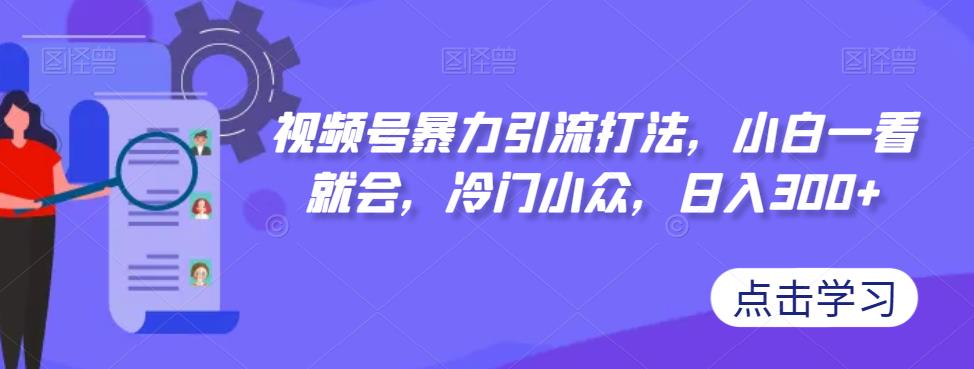 视频号暴力引流打法，小白一看就会，冷门小众，日入300+【揭秘】-赚金金-技能学习分享