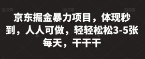 京东掘金暴力项目,体现秒到,人人可做,轻轻松松3-5张每天,干干干【揭秘】-赚金金-技能学习分享