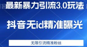 最新暴力引流3.0版本,抖音无id暴力引流各行业精准用户-赚金金-技能学习分享